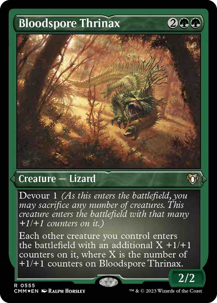 Bloodspore Thrinax (Foil Etched) [Commander Masters] | Galaxy Games LLC