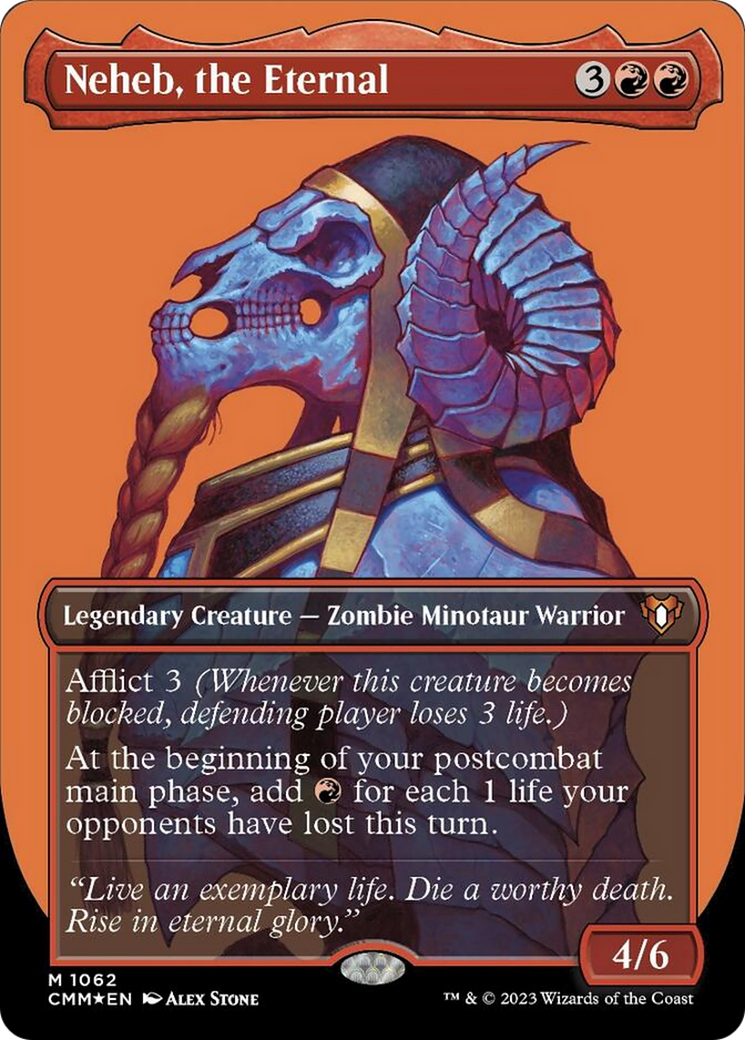 Neheb, the Eternal (Borderless Textured Foil Frame Break) [Commander Masters] | Galaxy Games LLC