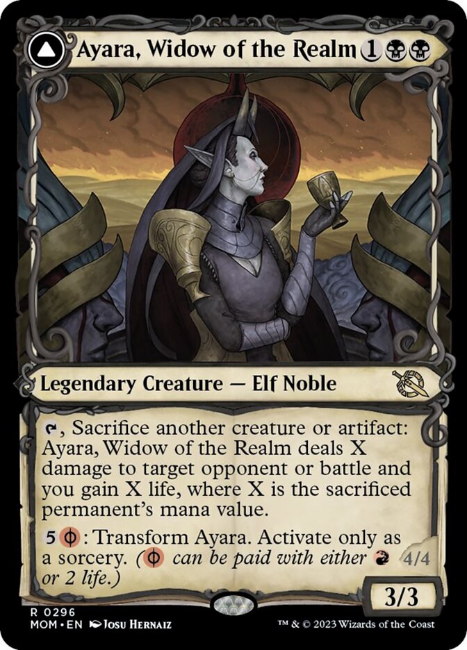 Ayara, Widow of the Realm // Ayara, Furnace Queen (Showcase Planar Booster Fun) [March of the Machine] | Galaxy Games LLC