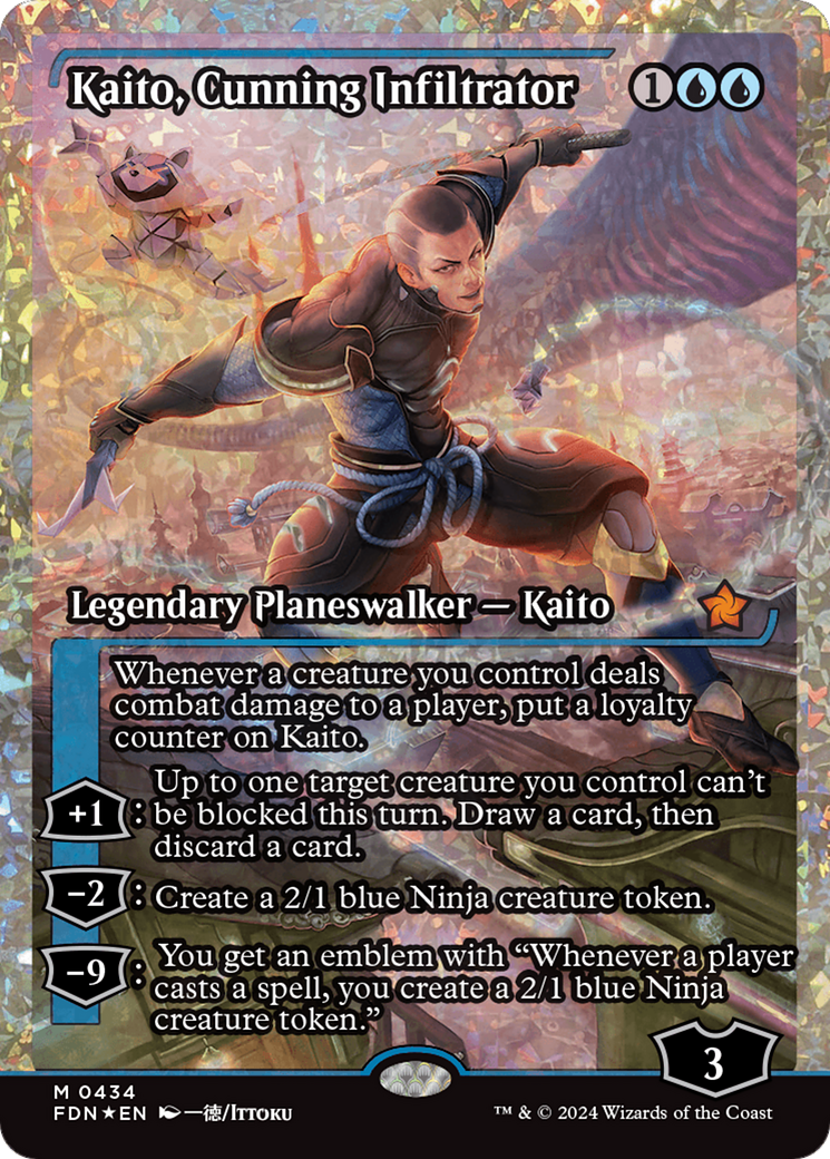 Kaito, Cunning Infiltrator (Showcase) (Frature Foil) [Foundations] | Galaxy Games LLC