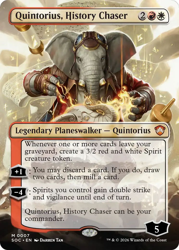 Quintorius, History Chaser (Borderless) [Secrets of Strixhaven Commander] | Galaxy Games LLC