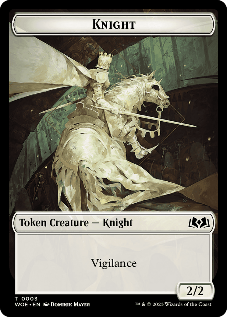 Knight // Food (0012) Double-Sided Token [Wilds of Eldraine Tokens] | Galaxy Games LLC