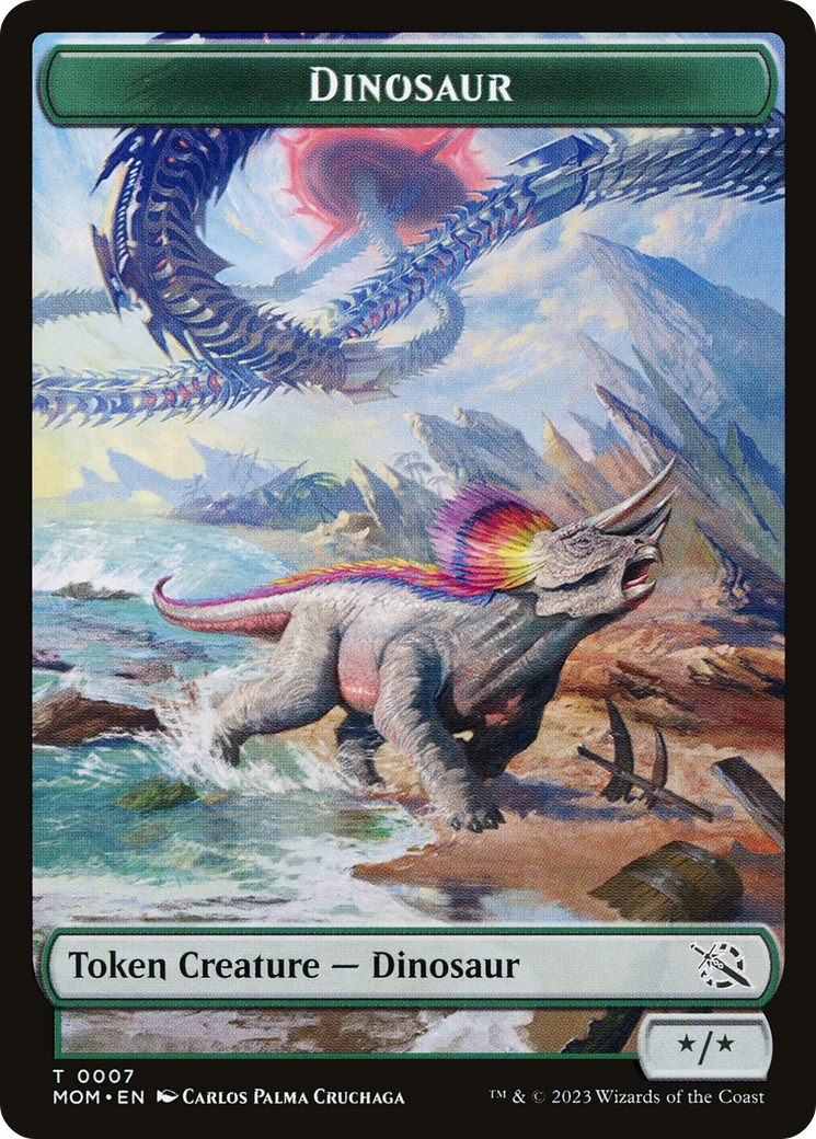 Elemental (09) // Dinosaur Double-Sided Token [March of the Machine Tokens] | Galaxy Games LLC