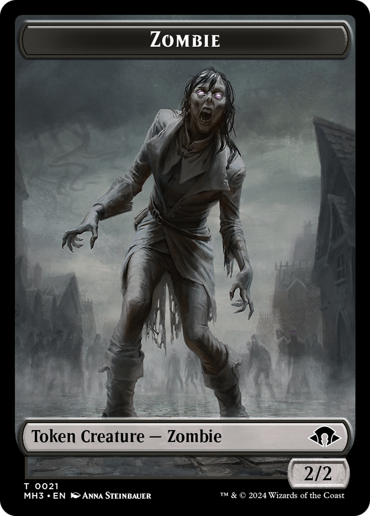 Plant (Ripple Foil) // Zombie Double-Sided Token [Modern Horizons 3 Tokens] | Galaxy Games LLC