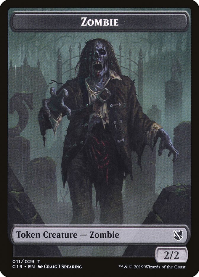 Zombie (010) // Zombie (011) Double-Sided Token [Commander 2019 Tokens] | Galaxy Games LLC