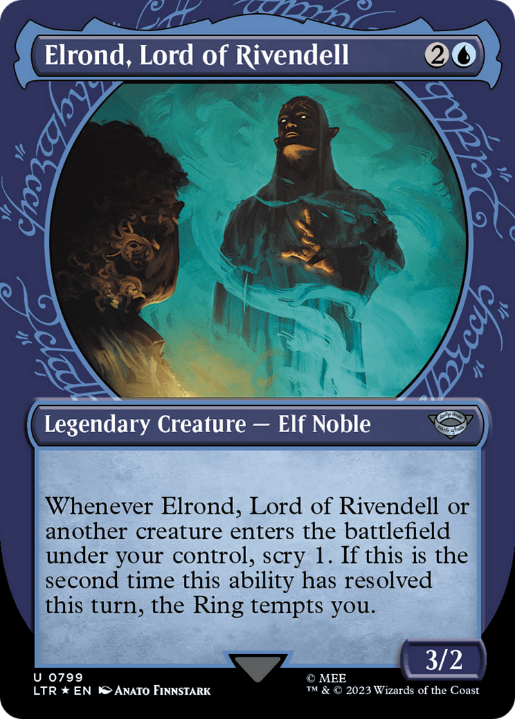 Elrond, Lord of Rivendell (Showcase) (Surge Foil) [The Lord of the Rings: Tales of Middle-Earth] | Galaxy Games LLC