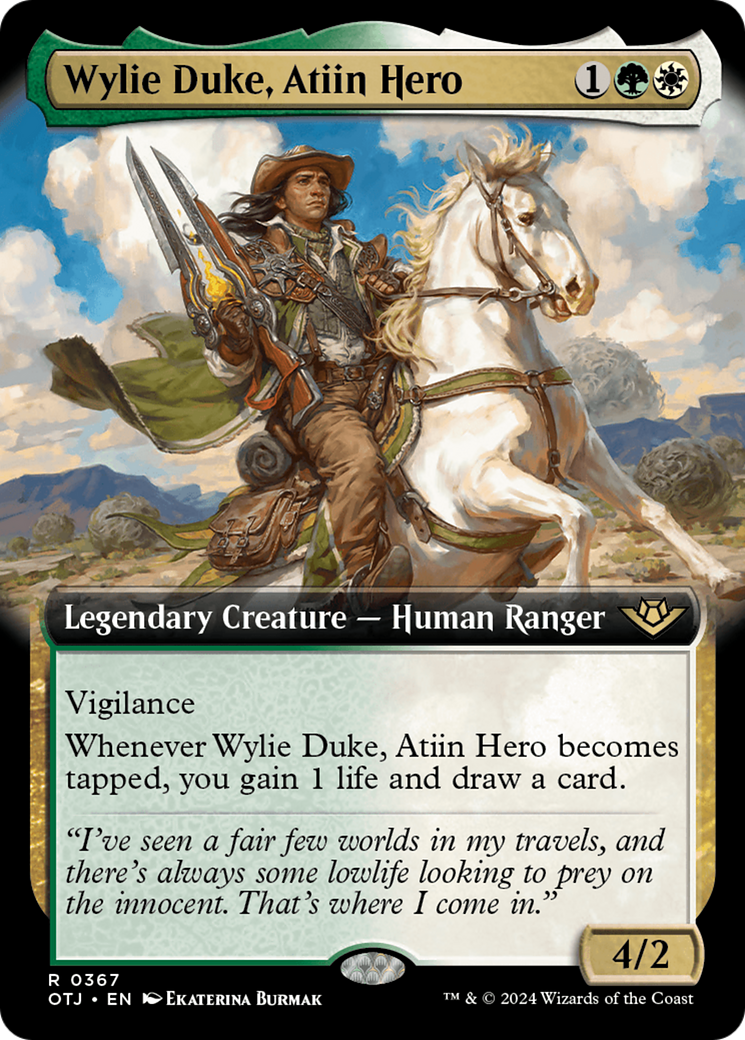 Wylie Duke, Atiin Hero (Extended Art) [Outlaws of Thunder Junction] | Galaxy Games LLC