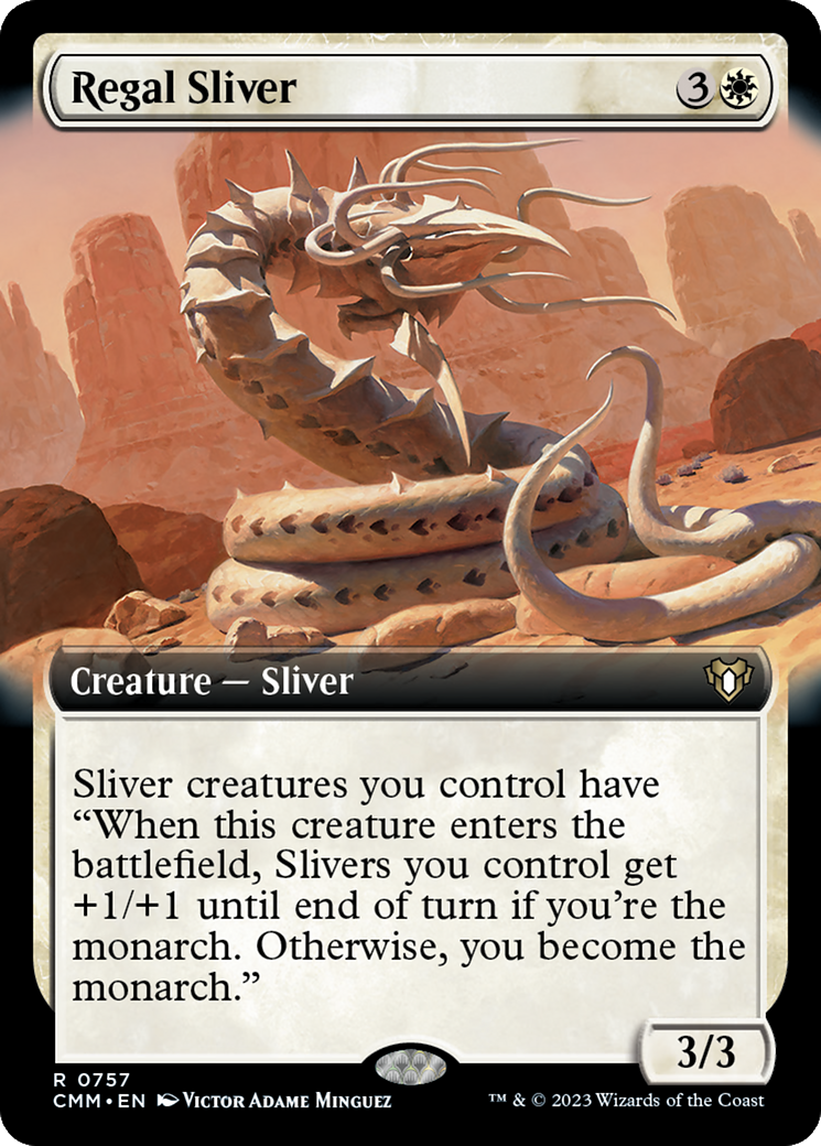 Regal Sliver (Extended Art) [Commander Masters] | Galaxy Games LLC