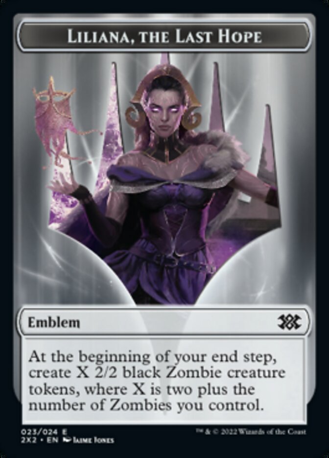 Liliana, the Last Hope Emblem // Spirit (002) Double-Sided Token [Double Masters 2022 Tokens] | Galaxy Games LLC