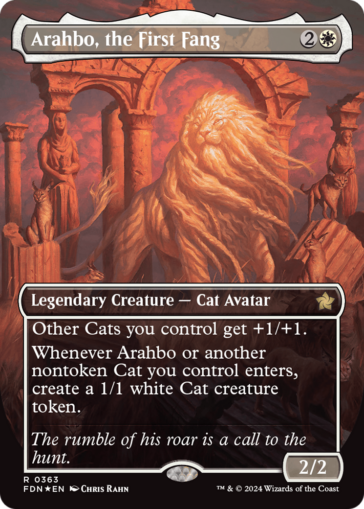 Arahbo, the First Fang (Borderless) (Mana Foil) [Foundations] | Galaxy Games LLC