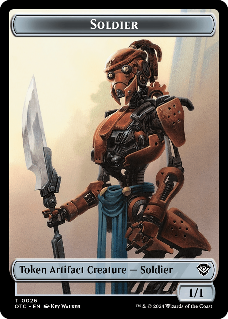 Elemental (0014) // Soldier (0026) Double-Sided Token [Outlaws of Thunder Junction Commander Tokens] | Galaxy Games LLC