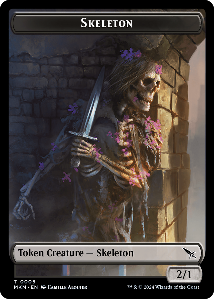 Skeleton Token [Murders at Karlov Manor Tokens] | Galaxy Games LLC
