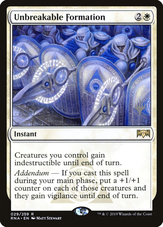 Unbreakable Formation (Promo Pack) [Ravnica Allegiance Promos] | Galaxy Games LLC