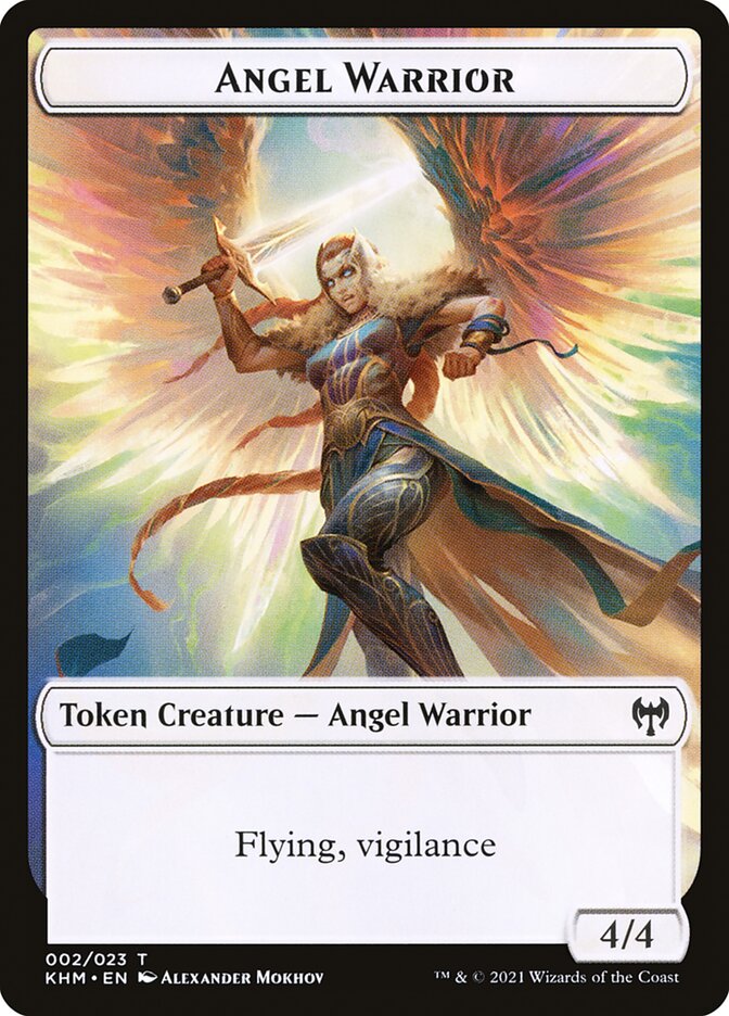 Treasure // Angel Warrior Double-Sided Token [Kaldheim Tokens] | Galaxy Games LLC