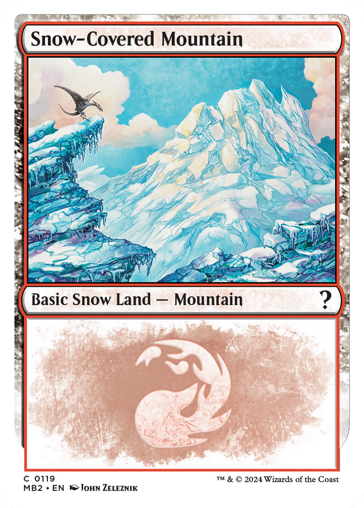 Snow-Covered Mountain (White Border) [Mystery Booster 2] | Galaxy Games LLC