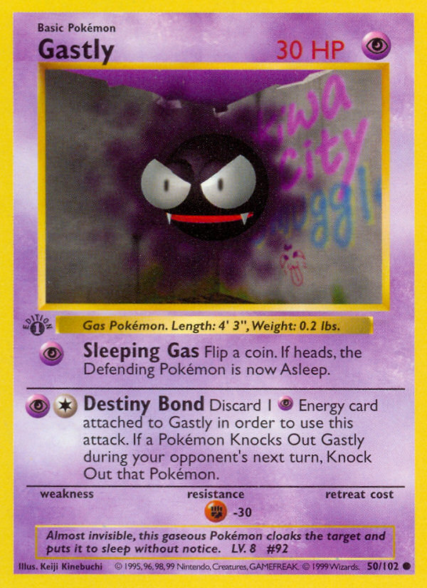 Gastly (50/102) (Shadowless) [Base Set 1st Edition] | Galaxy Games LLC