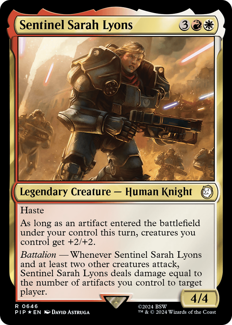 Sentinel Sarah Lyons (Surge Foil) [Fallout] | Galaxy Games LLC