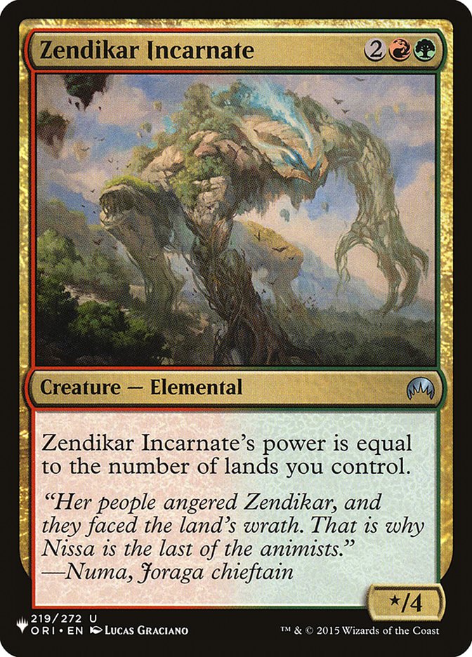 Zendikar Incarnate [The List] | Galaxy Games LLC