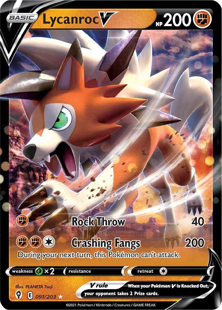 Lycanroc V (091/203) [Sword & Shield: Evolving Skies] | Galaxy Games LLC