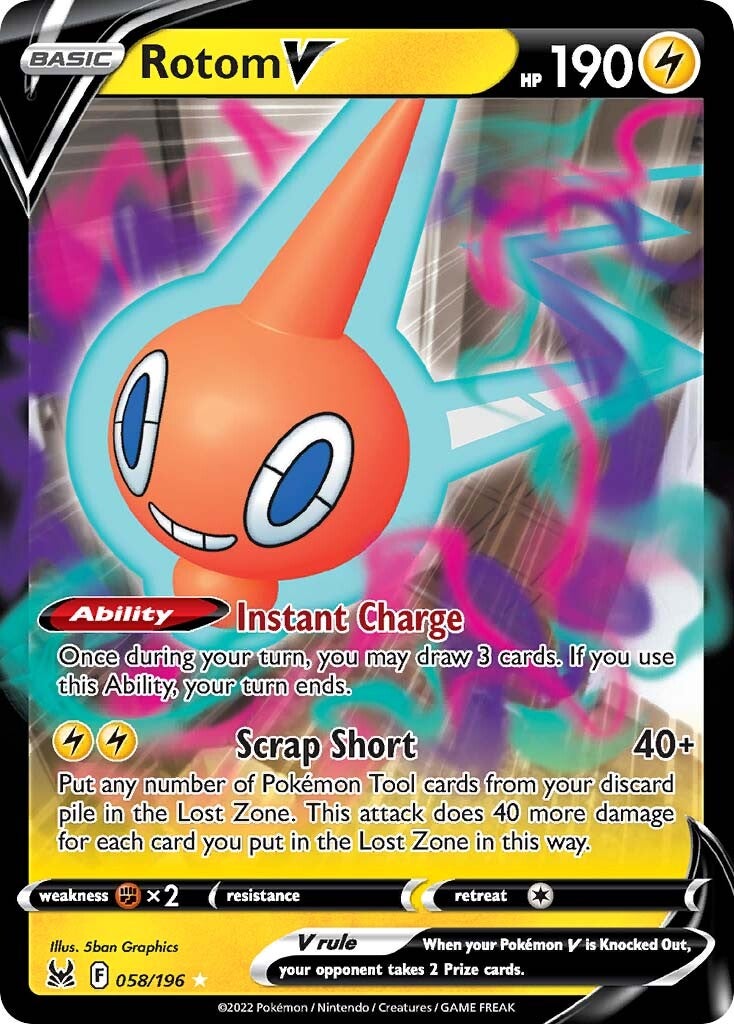 Rotom V (058/196) [Sword & Shield: Lost Origin] | Galaxy Games LLC