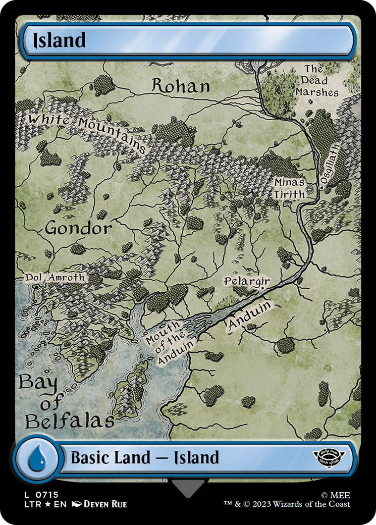 Island (0715) (Surge Foil) [The Lord of the Rings: Tales of Middle-Earth] | Galaxy Games LLC