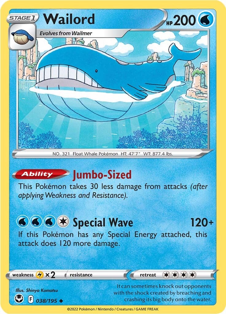 Wailord (038/195) [Sword & Shield: Silver Tempest] | Galaxy Games LLC