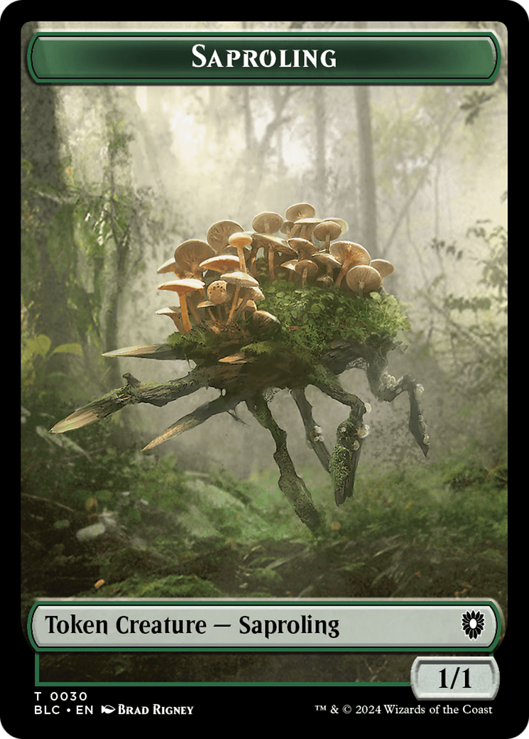 Saproling // Treasure Double-Sided Token [Bloomburrow Commander Tokens] | Galaxy Games LLC