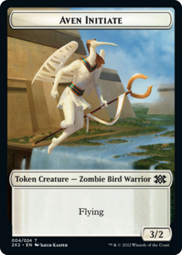 Worm // Aven Initiate Double-Sided Token [Double Masters 2022 Tokens] | Galaxy Games LLC