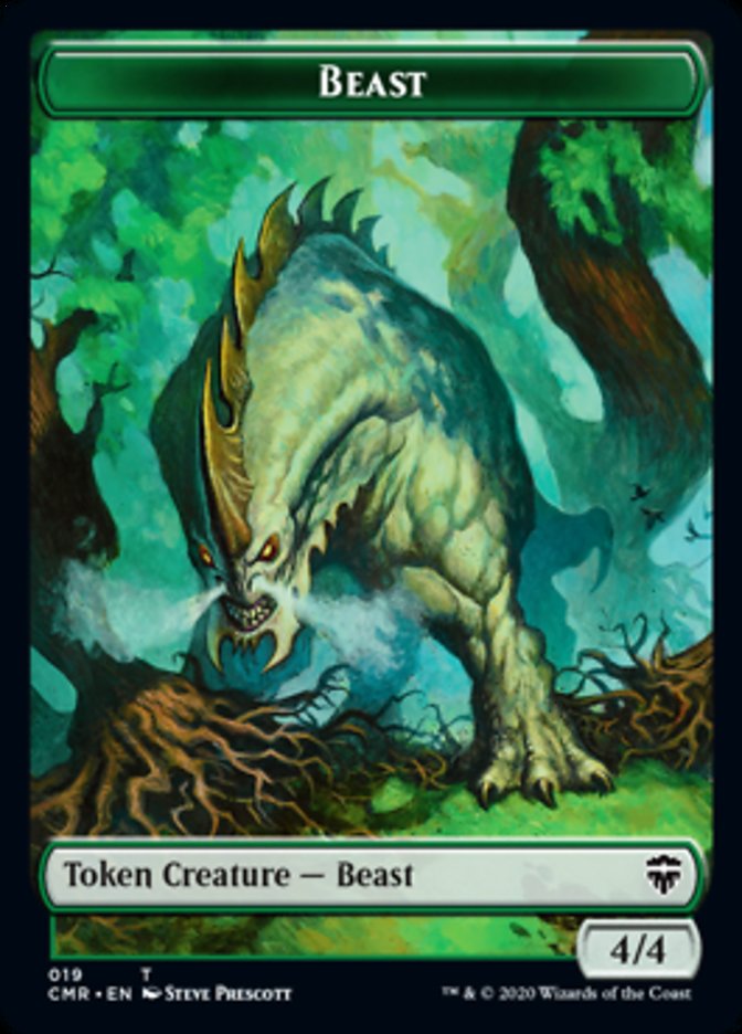 Beast (18) // Beast (19) Double-Sided Token [Commander Legends Tokens] | Galaxy Games LLC