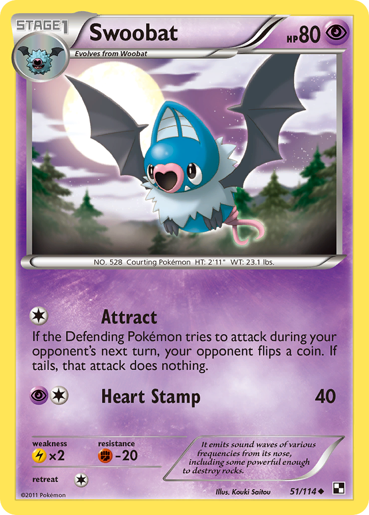 Swoobat (51/114) [Black & White: Base Set] | Galaxy Games LLC