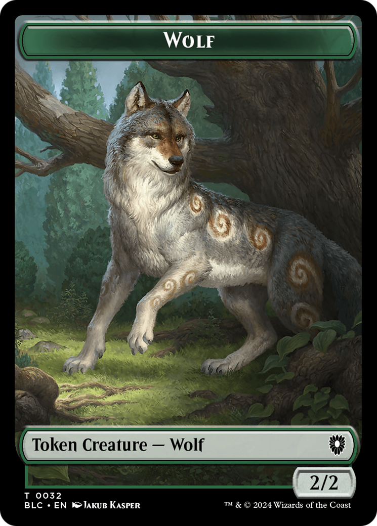 Goat // Wolf (032) Double-Sided Token [Bloomburrow Commander Tokens] | Galaxy Games LLC