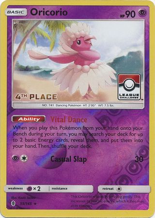 Oricorio (55/145) (League Promo 4th Place) [Sun & Moon: Guardians Rising] | Galaxy Games LLC