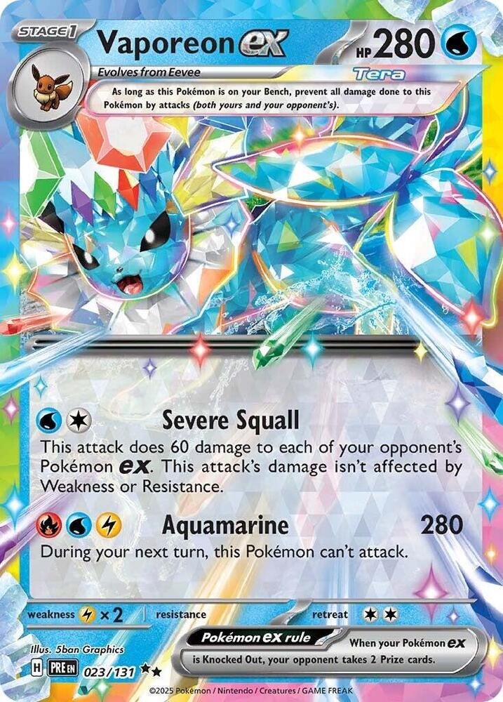 Vaporeon ex (023/131) [Scarlet & Violet: Prismatic Evolutions] | Galaxy Games LLC