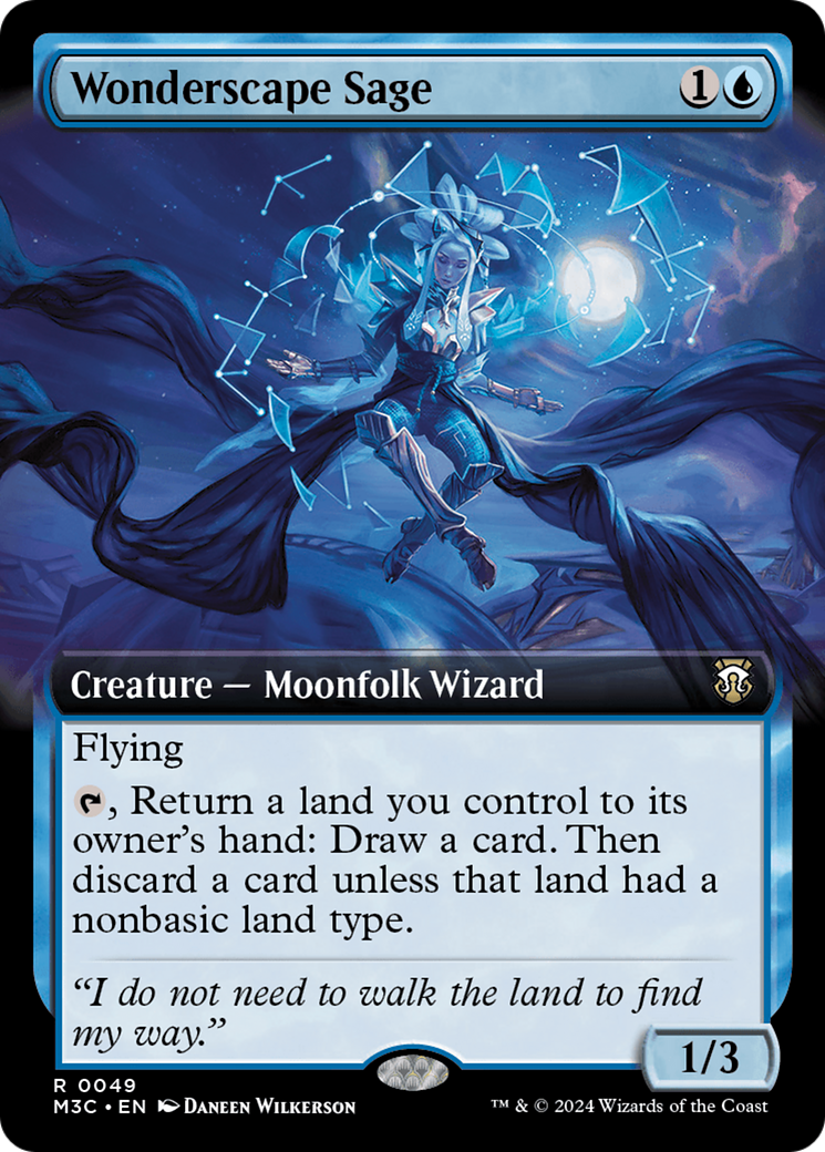 Wonderscape Sage (Extended Art) (Ripple Foil) [Modern Horizons 3 Commander] | Galaxy Games LLC