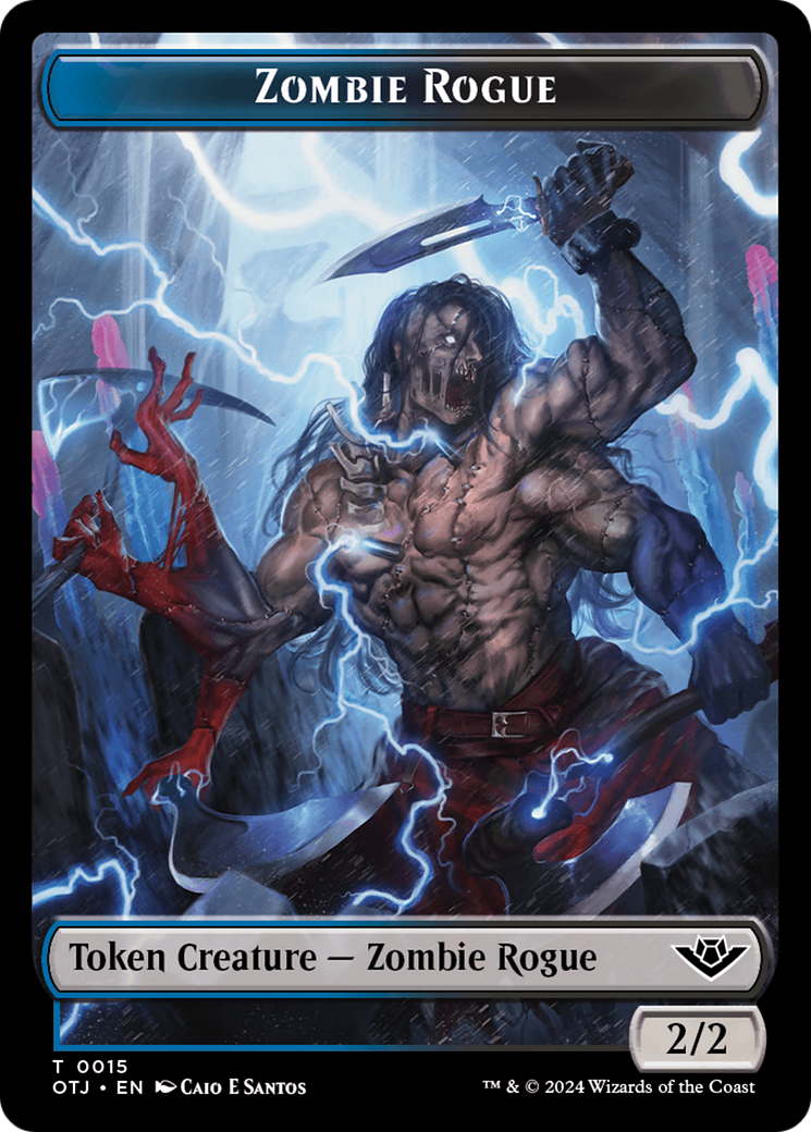 Zombie Rogue // Plot Double-Sided Token [Outlaws of Thunder Junction Tokens] | Galaxy Games LLC