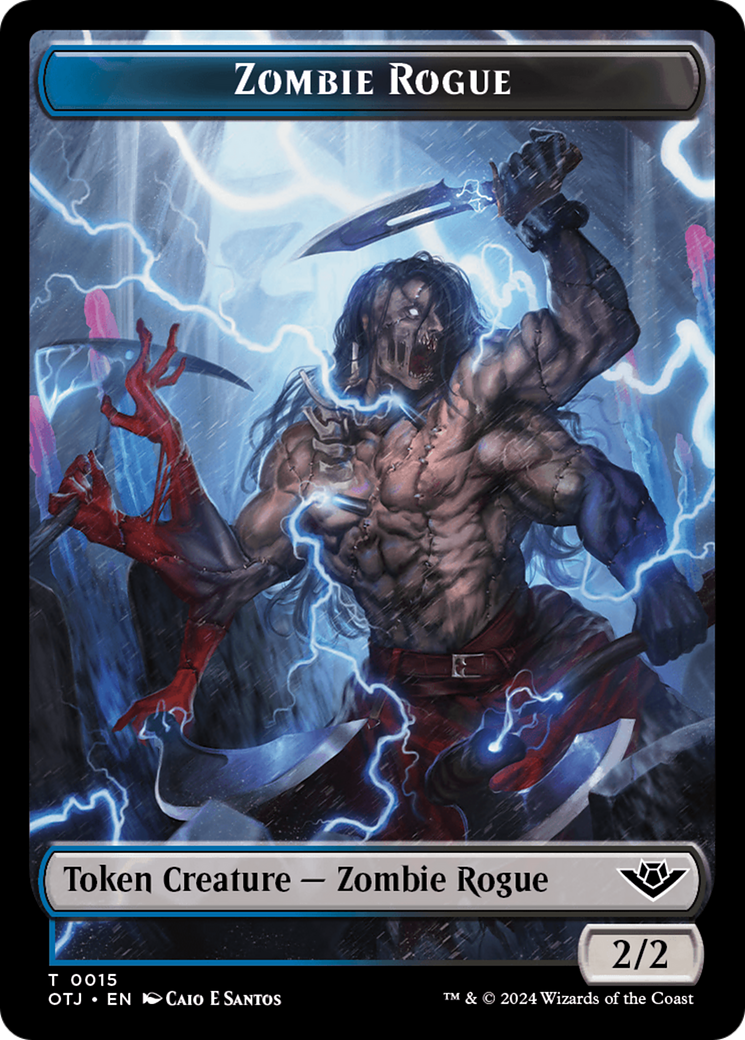 Zombie Rogue Token [Outlaws of Thunder Junction Tokens] | Galaxy Games LLC