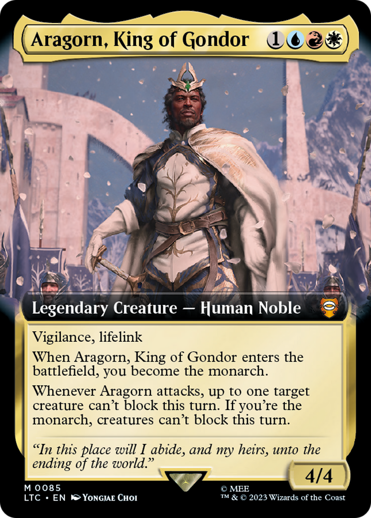 Aragorn, King of Gondor (Extended Art) [The Lord of the Rings: Tales of Middle-Earth Commander] | Galaxy Games LLC