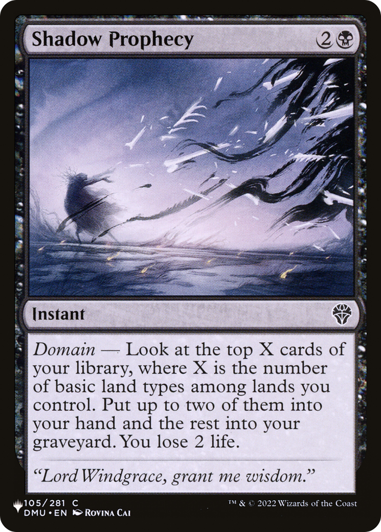 Shadow Prophecy [The List] | Galaxy Games LLC