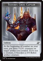 Robot // Emblem - Tezzeret, Cruel Captain Double-Sided Token [Edge of Eternities Tokens] | Galaxy Games LLC