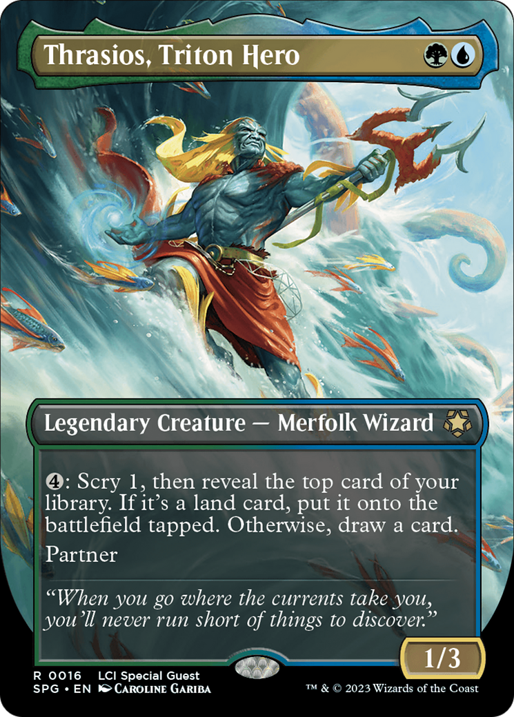 Thrasios, Triton Hero (Borderless) [The Lost Caverns of Ixalan Special Guests] | Galaxy Games LLC