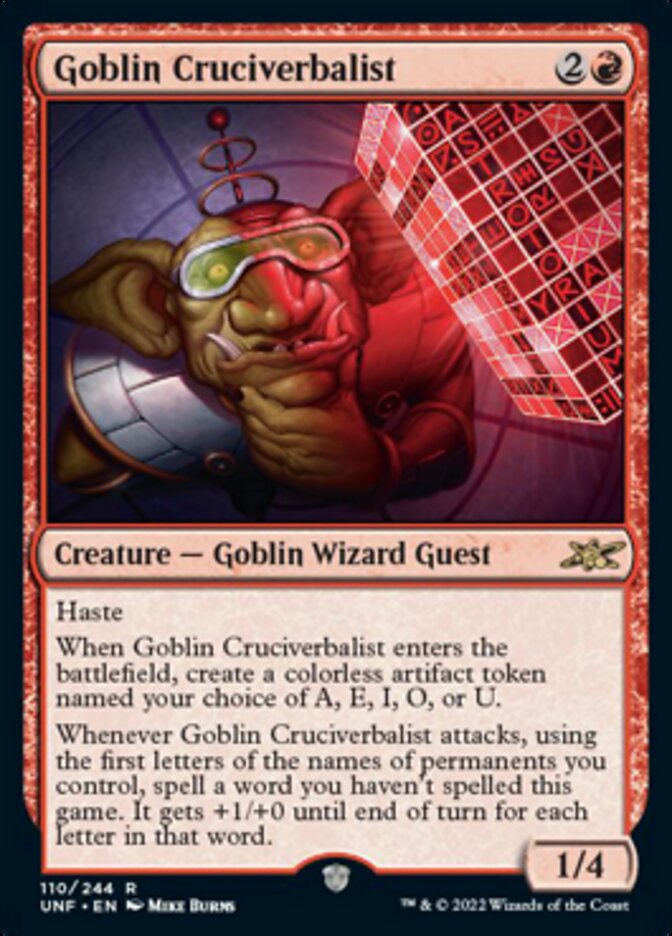 Goblin Cruciverbalist [Unfinity] | Galaxy Games LLC