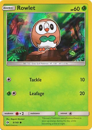 Rowlet (9/149) (Water Web Holo) [Sun & Moon: Base Set] | Galaxy Games LLC