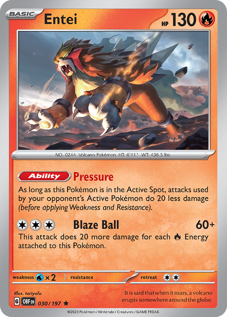 Entei (030/197) [Scarlet & Violet: Obsidian Flames] | Galaxy Games LLC