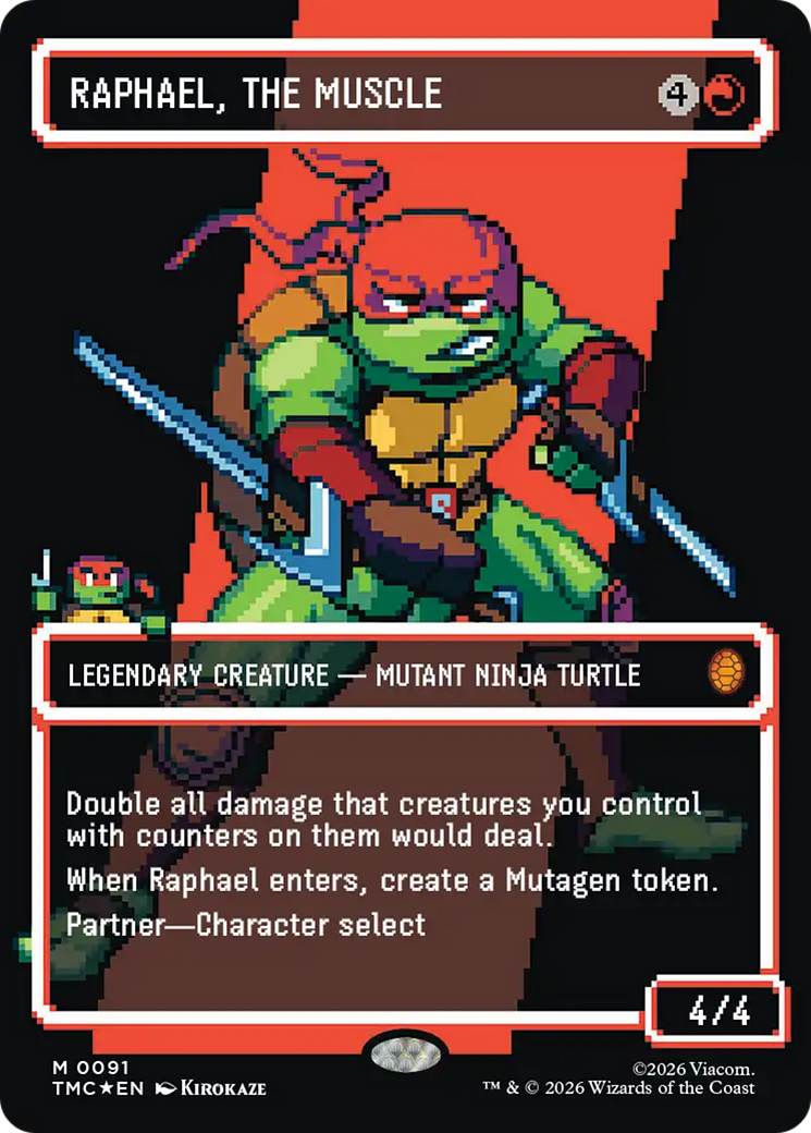 Raphael, the Muscle (0091) (Borderless) (Surge Foil) [Teenage Mutant Ninja Turtles Commander] | Galaxy Games LLC