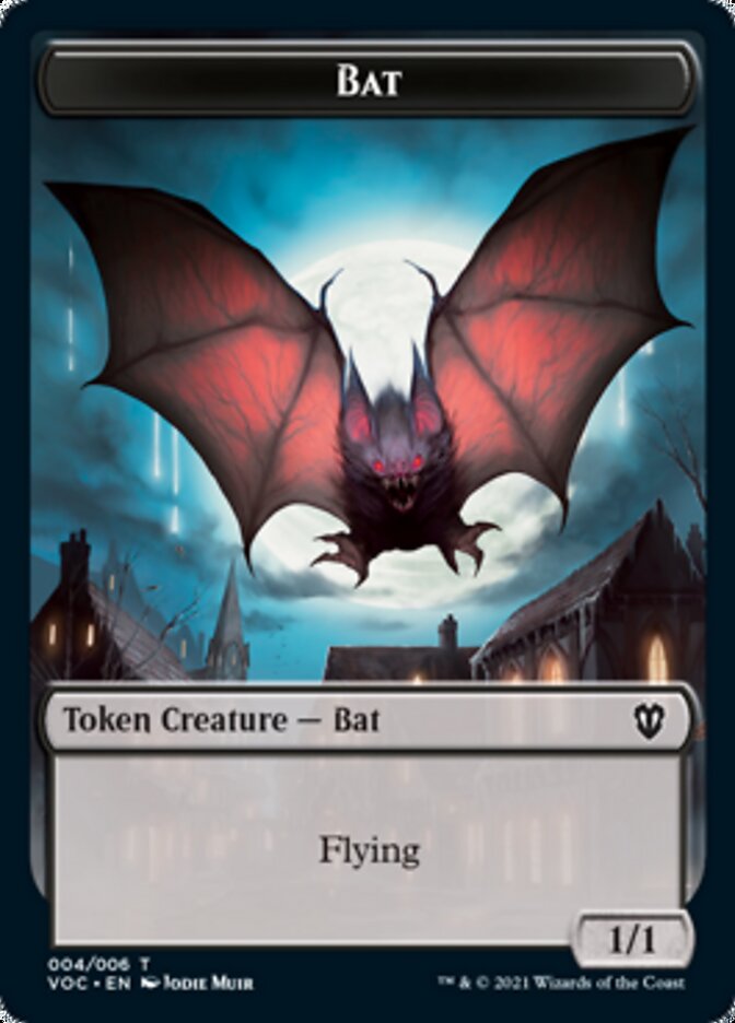 Blood // Bat Double-Sided Token [Innistrad: Crimson Vow Commander Tokens] | Galaxy Games LLC