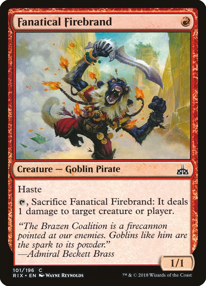 Fanatical Firebrand [Rivals of Ixalan] | Galaxy Games LLC