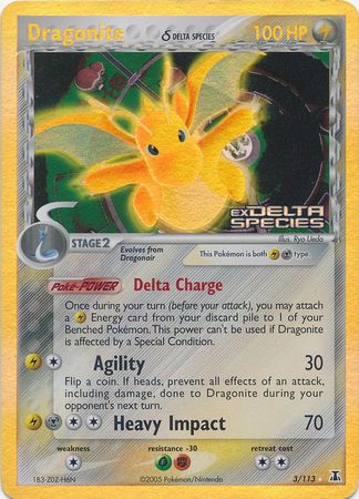 Dragonite (3/113) (Delta Species) (Stamped) [EX: Delta Species] | Galaxy Games LLC