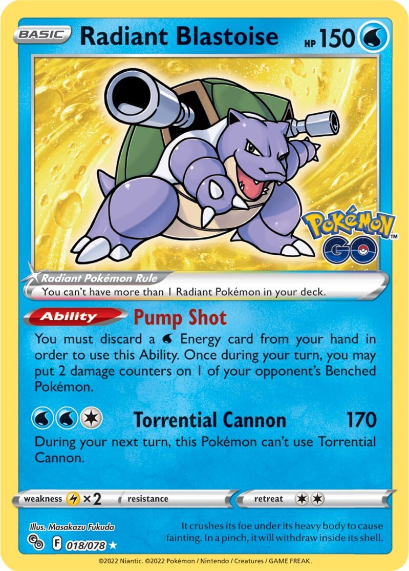 Radiant Blastoise (018/078) [Pokémon GO] | Galaxy Games LLC