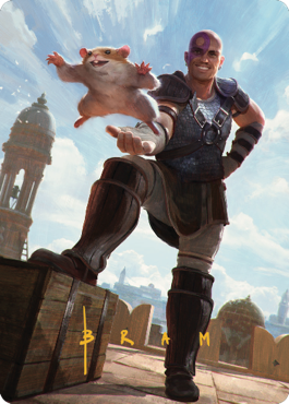Minsc & Boo, Timeless Heroes Art Card (72) (Gold-Stamped Signature) [Commander Legends: Battle for Baldur's Gate Art Series] | Galaxy Games LLC