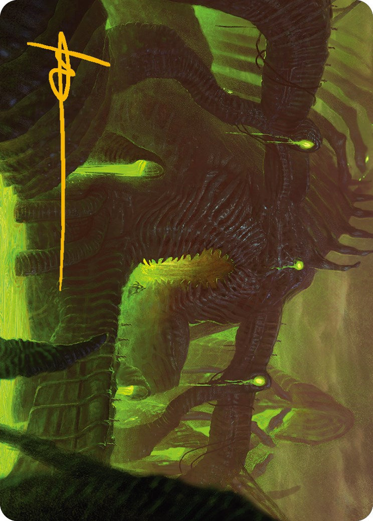 The Dross Pits Art Card (Gold-Stamped Signature) [Phyrexia: All Will Be One Art Series] | Galaxy Games LLC